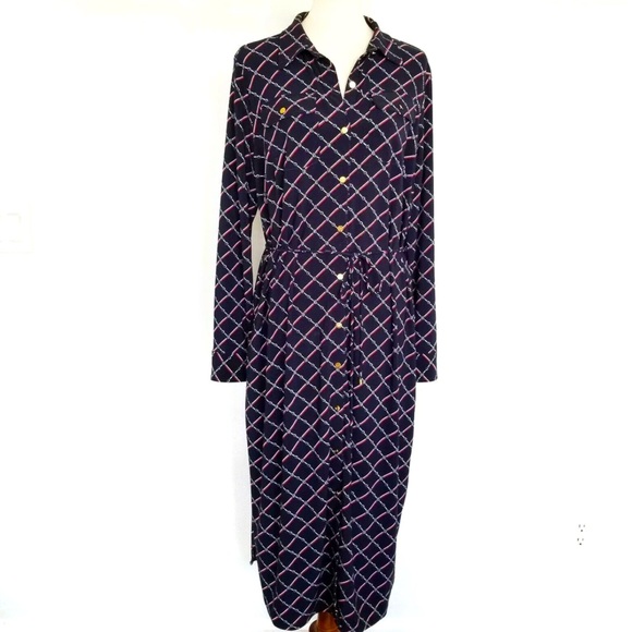 RALPH LAUREN Logo Equestrian Horse Bit Jersey Comfort Stretch Dress Plus Sz 1X - Picture 3 of 10